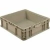 Global Industrial Stackable Straight Wall Container, Solid, 24"Lx22"Wx7"H, Gray