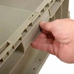 Global Industrial™ Stackable Straight Wall Container, Solid, 24"Lx22"Wx7"H, Gray -Containers & Organizers Sales Store 270290 04