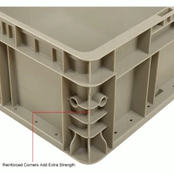Global Industrial™ Stackable Straight Wall Container, Solid, 24"Lx22"Wx7"H, Gray -Containers & Organizers Sales Store 270290 2wco