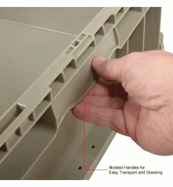 Global Industrial™ Stackable Straight Wall Container, Solid, 24"Lx22"Wx7"H, Gray -Containers & Organizers Sales Store 270290 3wco