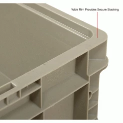 Global Industrial™ Stackable Straight Wall Container, Solid, 24"Lx22"Wx7"H, Gray -Containers & Organizers Sales Store 270290 6wco