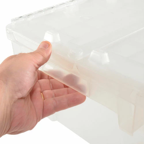 ORBIS Flipak® Attached Lid Container FP075 -19-7/8 x 11-3/4 x 7-1/4, Clear 9 ORBIS Flipak® Attached Lid Container FP075 -19-7/8 x 11-3/4 x 7-1/4, Clear - Image 9