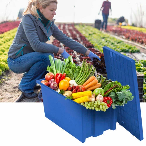 Global Industrial Stack and Nest Storage Container SNT300 No Lid 29-1/2 x 19-1/2 x 15, Blue - Pkg Qty 3 18 Global Industrial Stack and Nest Storage Container SNT300 No Lid 29-1/2 x 19-1/2 x 15, Blue - Pkg Qty 3 - Image 18