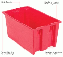 Global Industrial™ Stack and Nest Storage Container SNT185 No Lid 18 x 11 x 9, Red - Pkg Qty 6 -Containers & Organizers Sales Store 274311RD 1wco