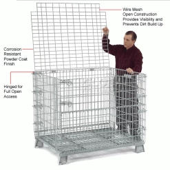 Global Industrial™ Hinged Lid for 40 X 48 Folding Wire Containers -Containers & Organizers Sales Store 275975 1wco 1