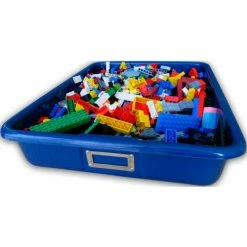 Shirley K's Storage Tote Tan T110 - 19"L x 10-1/2"W x 3-1/2"H - Pkg Qty 4 -Containers & Organizers Sales Store 2 legos wide