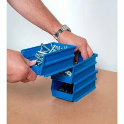 LocBin™ 4-1/8"L x 5-3/8"W x 3"H Blue Stacking, Hanging, Interlocking Polypropylene Bins, 6 CT 7 LocBin™ 4-1/8"L x 5-3/8"W x 3"H Blue Stacking, Hanging, Interlocking Polypropylene Bins, 6 CT -Containers & Organizers Sales Store 3 210B 6 inuse2 1200p