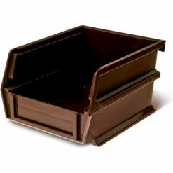 LocBin™ 4-1/8"L x 5-3/8"W x 3"H Brown Stacking, Hanging, Interlocking Polypropylene Bins, 6 CT -Containers & Organizers Sales Store 3 210BR