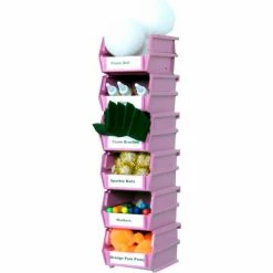 LocBin™ 4-1/8"L x 5-3/8"W x 3"H Orchid Stacking, Hanging, Interlocking Polypropylene Bins,6 CT -Containers & Organizers Sales Store 3 210WO 6 inuse2 1200p