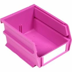 LocBin™ 4-1/8"L x 5-3/8"W x 3"H Orchid Stacking, Hanging, Interlocking Polypropylene Bins,6 CT
