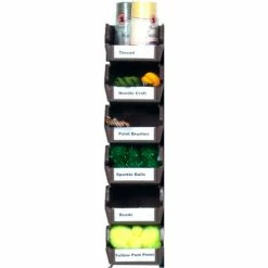 LocBin™ 4-1/8"L x 7-3/8"W x 3"H Brown Stacking, Hanging, Interlocking Polypropylene Bins, 6 CT -Containers & Organizers Sales Store 3 220BR 6 inuse 1200p