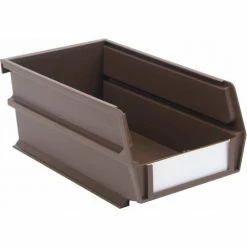 LocBin™ 4-1/8"L x 7-3/8"W x 3"H Brown Stacking, Hanging, Interlocking Polypropylene Bins, 6 CT -Containers & Organizers Sales Store 3 220BR 6 main2 1200p