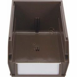 LocBin™ 4-1/8"L x 7-3/8"W x 3"H Brown Stacking, Hanging, Interlocking Polypropylene Bins, 6 CT