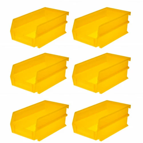 LocBin™ 4-1/8"L x 7-3/8"W x 3"H Yellow Stacking, Hanging, Interlocking Polypropylene Bins,6 CT 2 LocBin™ 4-1/8"L x 7-3/8"W x 3"H Yellow Stacking, Hanging, Interlocking Polypropylene Bins,6 CT - Image 2