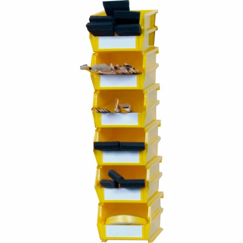 LocBin™ 4-1/8"L x 7-3/8"W x 3"H Yellow Stacking, Hanging, Interlocking Polypropylene Bins,6 CT 7 LocBin™ 4-1/8"L x 7-3/8"W x 3"H Yellow Stacking, Hanging, Interlocking Polypropylene Bins,6 CT - Image 7