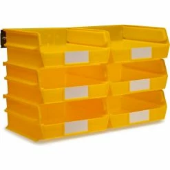 Triton Products LocBin Wall Storage, 3-235YWS, W/Rails, Large, Yellow (8 pc)