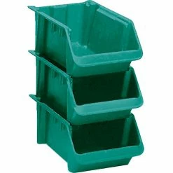 LEWISBins Fiberglass Stack & Nest Hopper Bin, 11-1/2"W x 24"D x 8"H, Green - Pkg Qty 5