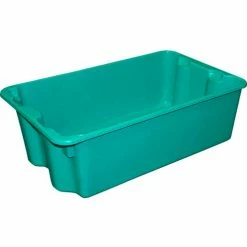 MFG Tray Molded Fiberglass Nest and Stack Tote 780508 - 24-1/4" x 14-3/4" x 8" Green - Pkg Qty 10