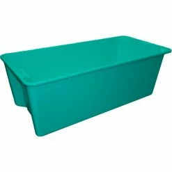 MFG Tray Molded Fiberglass Nest and Stack Tote 780008 with Wire - 42-1/2" x 20" x 14-1/4", Green