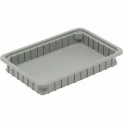 Dandux Dividable Stackable Plastic Box 50P0112015 - 16"L x 11"W x 1-3/4"H, Gray