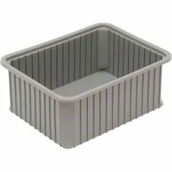 Dandux Dividable Stackable Plastic Box 50P0114130 - 22-1/2"L x 17-1/2"W x 13"H, Gray