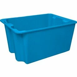 MFG Tray Molded Fiberglass Toteline Nest and Stack Tote 780708 - 27-1'2" x 20" x 14-1/8", Blue - Pkg Qty 5