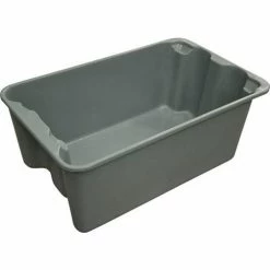 MFG Tray Molded Fiberglass Toteline Nest and Stack Tote 780408 - 20-1/2" x 12-7/8" x 8", Pkg Qty 10, Gray - Pkg Qty 10
