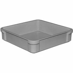 MFG Tray Molded Fiberglass Toteline Stacking Tote 825008 - 14-3/8"L x 14-3/8"W x 3-1/2"H, Gray