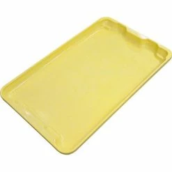 MFG Tray Molded Fiberglass Toteline Nest and Stack Lid 780318 - 19-3/4" x 12-1/2", Yellow - Pkg Qty 12