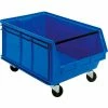 Quantum Storage Systems Quantum Mobile Magnum Plastic Stacking Bin, 16-1/2"W x 18"D x 11"H, Blue - Pkg Qty 3