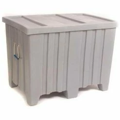 Forkliftable Bulk Shipping Container with Lid - 45"L x 30"W x 33"H, Green