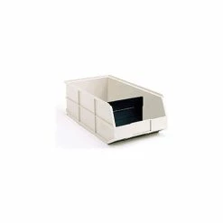 Akro-Mils AkroBins® 1800 Series 30358 - Stackable Shelf Bin 11"W x 20-1/2"D x 7"H Beige With One Divider - Pkg Qty 6