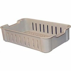 MFG Tray Molded Fiberglass Toteline Stacking Wash Box 819048 - 17-3/4"L x 10-1/2"W x 4-1/8"H, Gray
