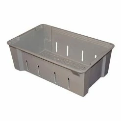 MFG Tray Molded Fiberglass Toteline Nest and Stack Wash Box 705348 -17-7/8"L x 11-1/4"W x 6"H, Gray