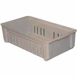 MFG Tray Molded Fiberglass Toteline Stacking Wash Box 814248 - 20-3/4"L x 11-1/4"W x 5"H, Gray