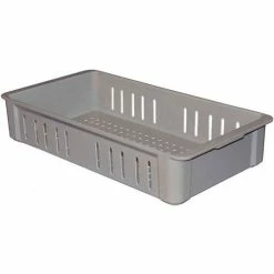 MFG Tray Molded Fiberglass Toteline Stacking Wash Box 808448 - 23-3/8"L x 12"W x 4-3/8"H, Gray