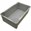 MFG Tray Molded Fiberglass Toteline Nest and Stack Wash Box 705248 -24"L x 14-3/8"W x 7-3/4"H, Gray