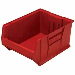 Quantum Storage Systems Quantum Plastic Hulk Stacking Bin, 18-1/4"W x 30"D x 12"H, Red