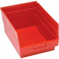 Plastic Nesting Storage Shelf Bin QSB207 8-3/8"W x 11-5/8"D x 6"H Red - Pkg Qty 20