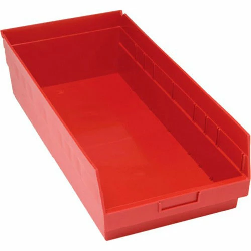 Plastic Nesting Storage Shelf Bin QSB216 11-1/8"W x 23-5/8"D x 6"H Red - Pkg Qty 6 1 Plastic Nesting Storage Shelf Bin QSB216 11-1/8"W x 23-5/8"D x 6"H Red - Pkg Qty 6