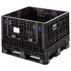 ORBIS GP4048-34 BulkPak Folding Bulk Shipping Container - 48"L x 40"W x 34"H, 2000 Lb. Cap. Black