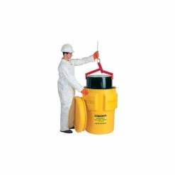 Eagle Mfg Eagle 1695 Plastic Salvage Drum - 95 Gallon - Yellow with Metal Band & Bolt
