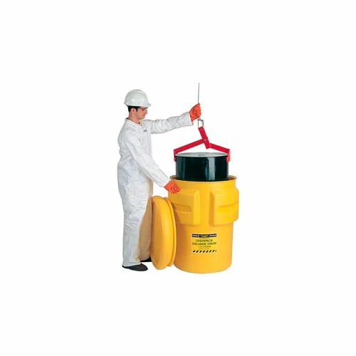 Eagle Mfg Eagle 1695 Plastic Salvage Drum - 95 Gallon - Yellow with Metal Band & Bolt 1 Eagle Mfg Eagle 1695 Plastic Salvage Drum - 95 Gallon - Yellow with Metal Band & Bolt