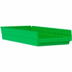 Akro-Mils Plastic Nesting Storage Shelf Bin 30174 - 11-1/8"W x 23-5/8"D x 4"H Green - Pkg Qty 6