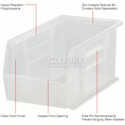 Global Industrial Plastic Stack & Hang Bin, 5-1/2"W x 14-3/4"D x 5"H, Clear - Pkg Qty 12 -Containers & Organizers Sales Store 30226192IN 1wco