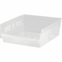 Plastic Nesting Storage Shelf Bin QSB109CL 11-1/8"W x 11-5/8"D x 4"H Clear - Pkg Qty 8
