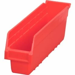 Akro-Mils ShelfMax® Plastic Nesting Storage Shelf Bin 30048 - 4-1/8"W x 17-7/8"D x 6"H Red - Pkg Qty 8