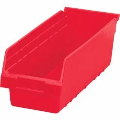 Akro-Mils ShelfMax® Plastic Nesting Storage Shelf Bin 30098 - 6-5/8"W x 17-7/8"D x 6"H Red - Pkg Qty 10