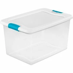 Sterilite 14978006 Clear Storage Tote With Lid 64 Quart 23-3/4x16x13-1/2 - Pkg Qty 6
