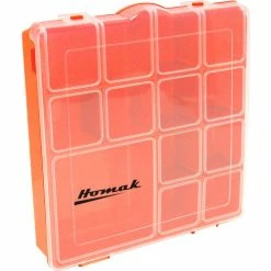 Homak HA01088175 7 Adjustable Tall Plastic Compartment Storage Box, 8"L x 8"W x 1-3/4"H - Pkg Qty 24